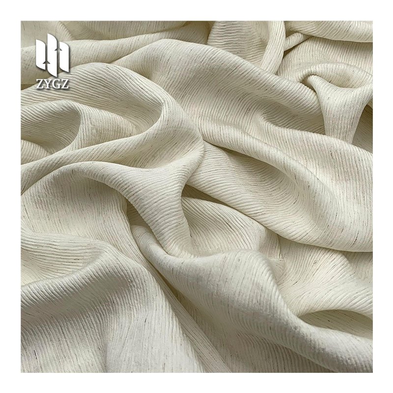 Factory Direct Selling 66%Rayon 22%Nylon 12%Linen Leisure Wear High Grade Textured Fabric for Garments Dress Clothing