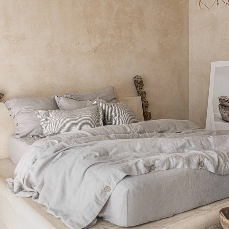 200x230cm Linen bedding set for hotel 100% linen sheet French Flax Linen fabric Classic Bedsheets Customization Wholesale
