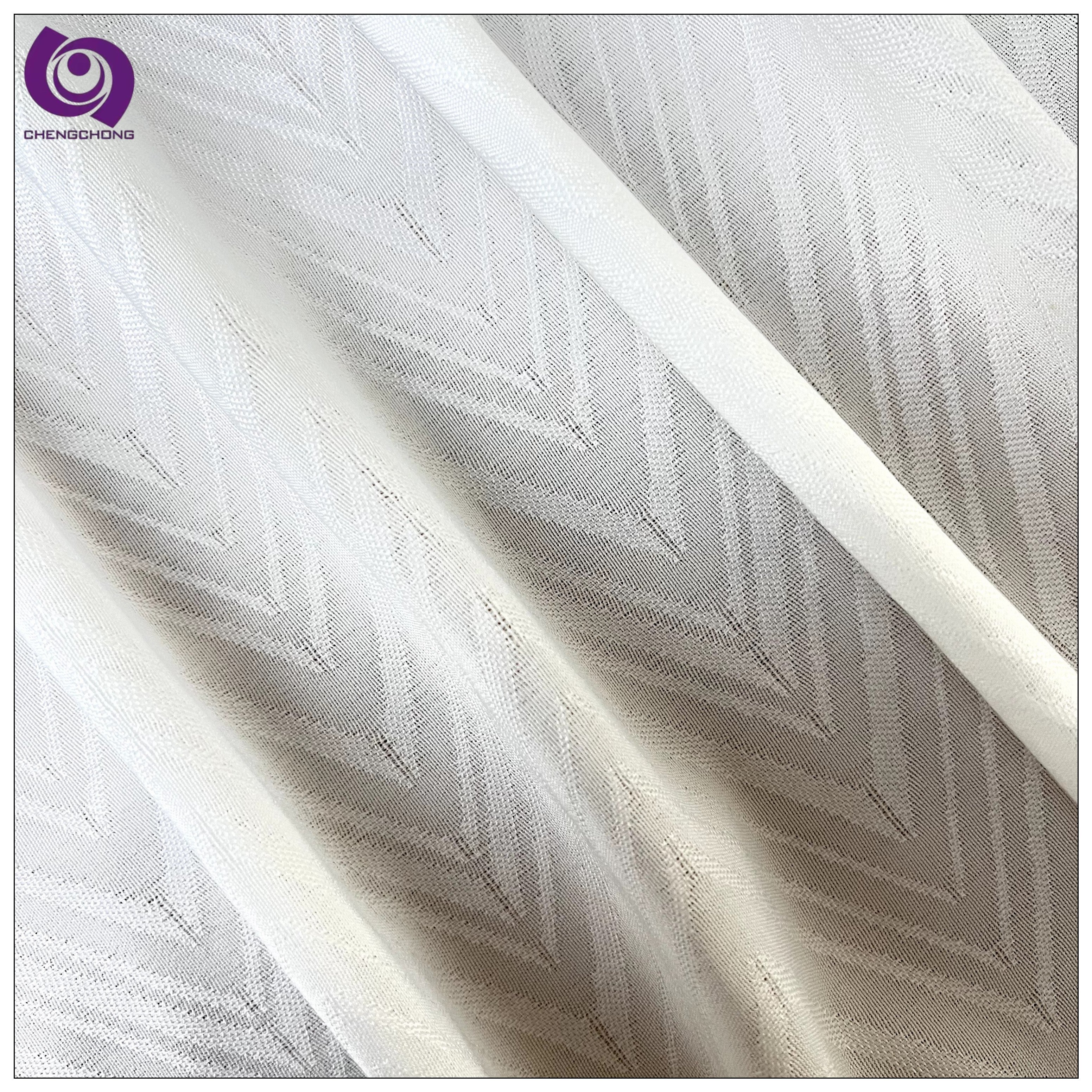 ready to ship breathable plain soft Herringbone design sheer curtain fabric for living room 29902
