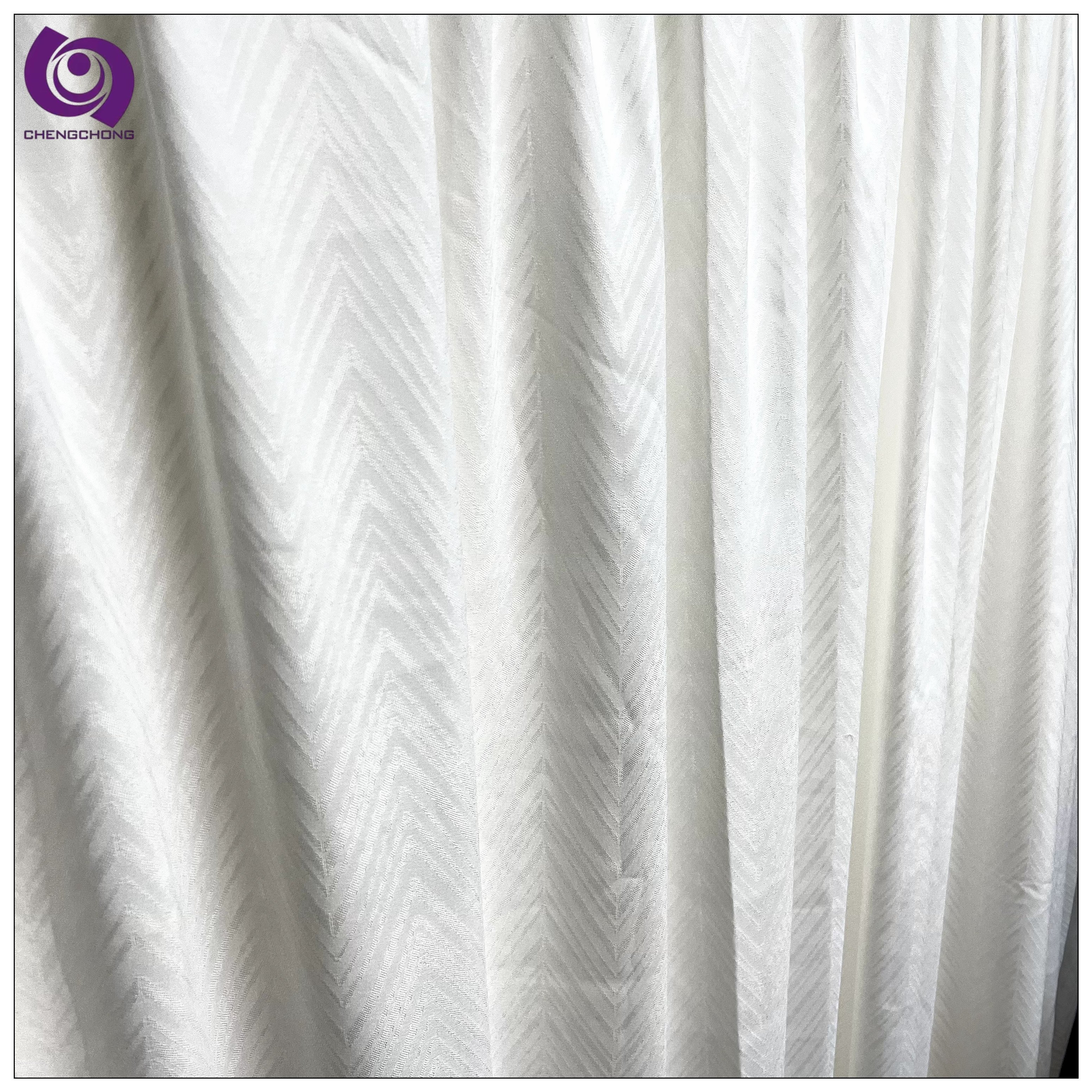 ready to ship breathable plain soft Herringbone design sheer curtain fabric for living room 29902