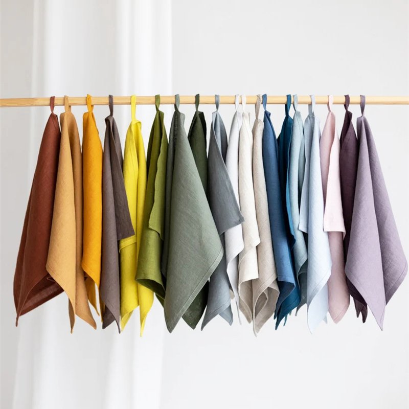 Hot Sale Custom Nature Plain Woven Cloth Pure Blend Cotton Linen Napkin For Restaurant Party Wedding