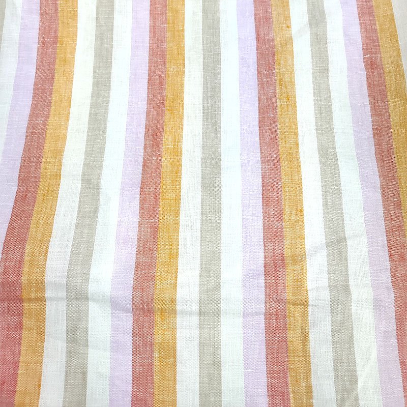 100%Linen Yarn Dyed Striped European Flax Fabric for Dress Skirt Linen Fabric