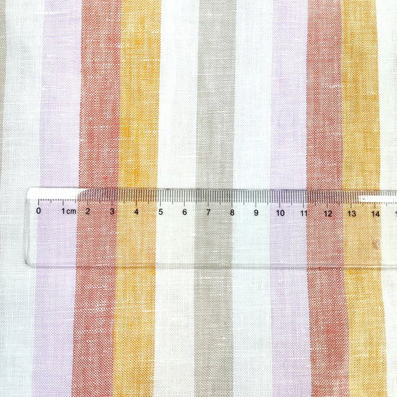100%Linen Yarn Dyed Striped European Flax Fabric for Dress Skirt Linen Fabric