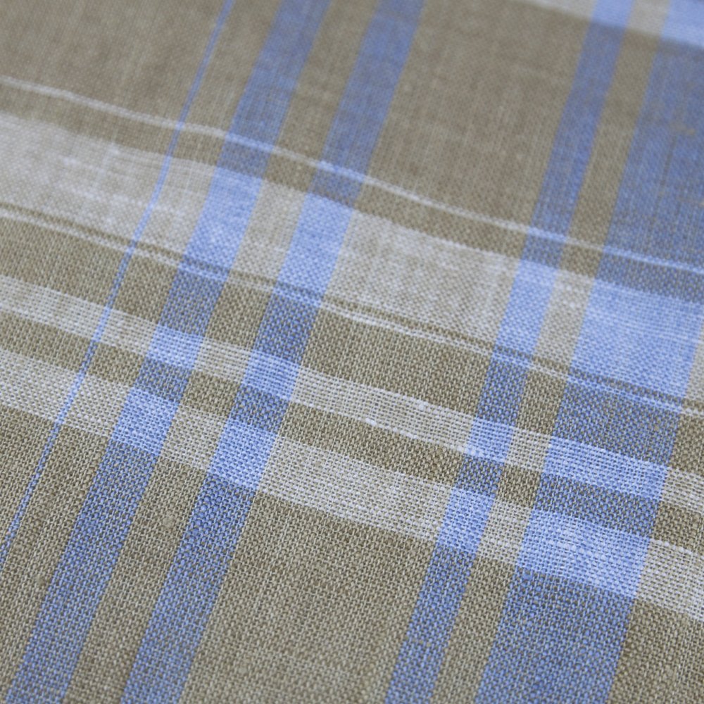 Custom Pure Linen Organic Soft Clothing Skirt Garment Spring Summer Plaid Check Fabric Yarn Dye Linen Check Flax Fabric