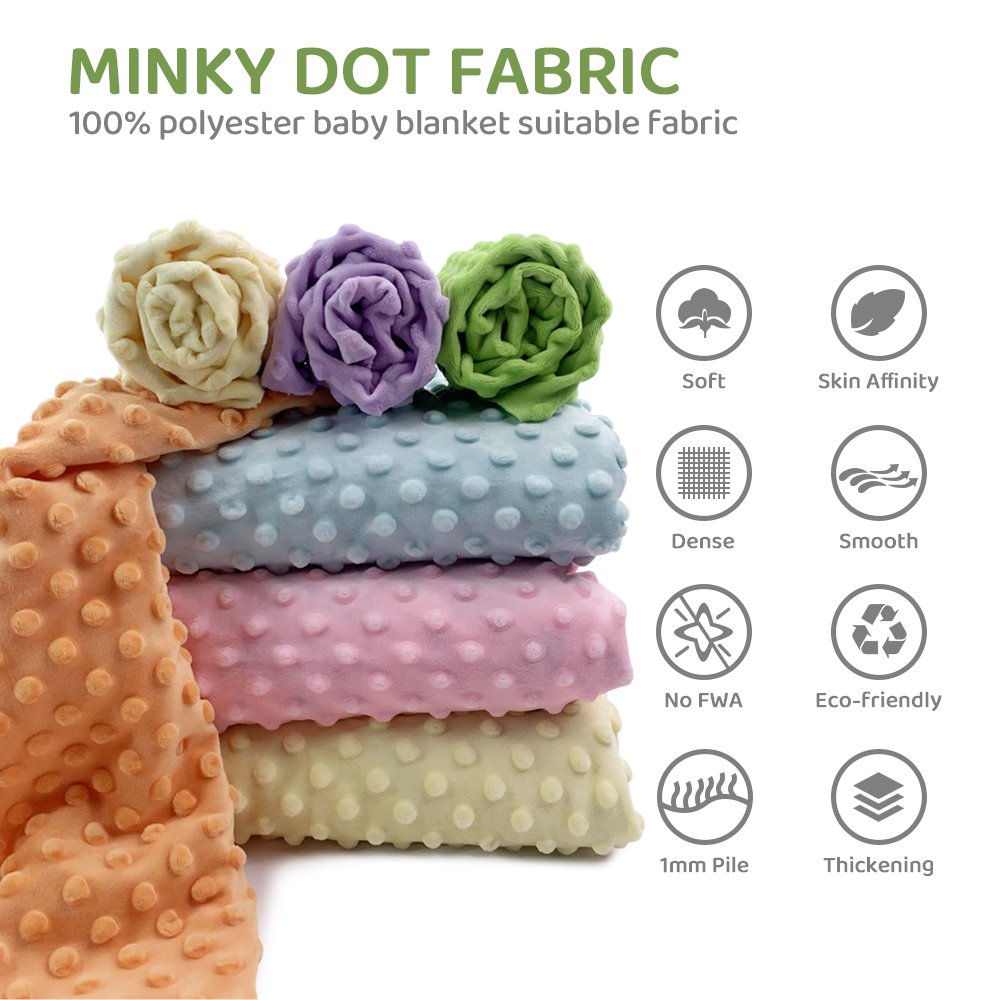 Factory Direct New 150x50cm Minky Dot Fabric 1mm Embossed Soft Sewing Fabric DIY Handmade Faux Fur Fabric