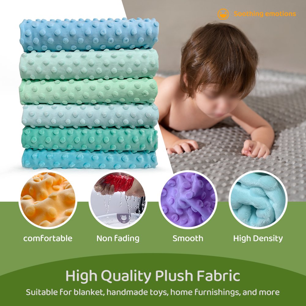 Factory Direct New 150x50cm Minky Dot Fabric 1mm Embossed Soft Sewing Fabric DIY Handmade Faux Fur Fabric