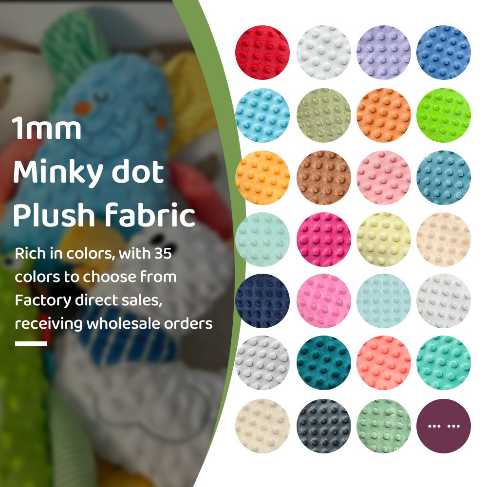 Factory Direct New 150x50cm Minky Dot Fabric 1mm Embossed Soft Sewing Fabric DIY Handmade Faux Fur Fabric