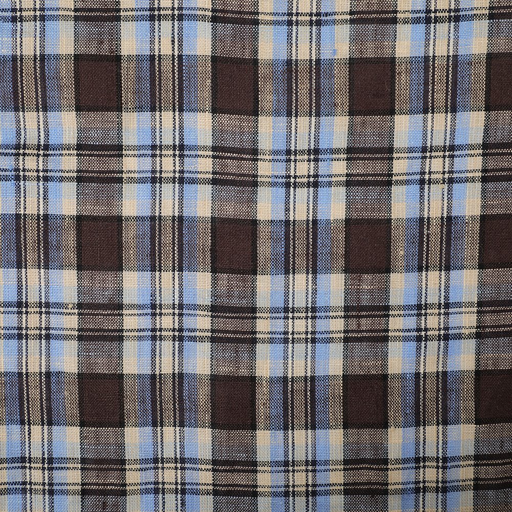 2024 Summer Hot Sale pure linen shirting fabric manufactures lurex yarn dyed grid fabric with rich colors