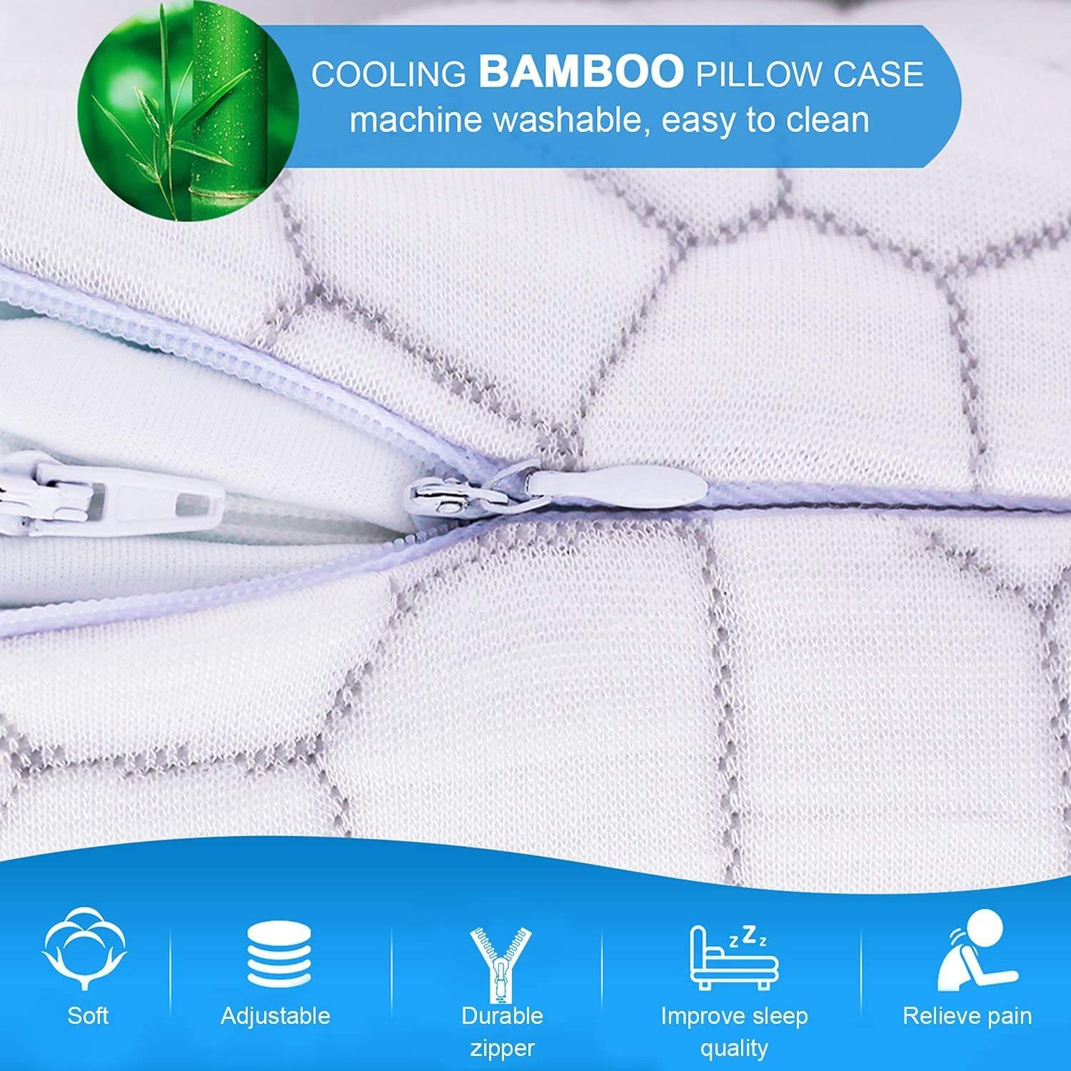 Microgel Viscoelastic Almohada Bamboo Pillow Shredded Memory Foam Cooling Visco Medical Pillow Gel Case With Cooling Gel