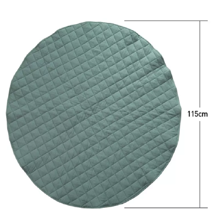 Ins Popular Luxury Cotton Fabric Carton Linen Interior Play Game Plush Sleep Round Mat Design Soft Baby care play mat