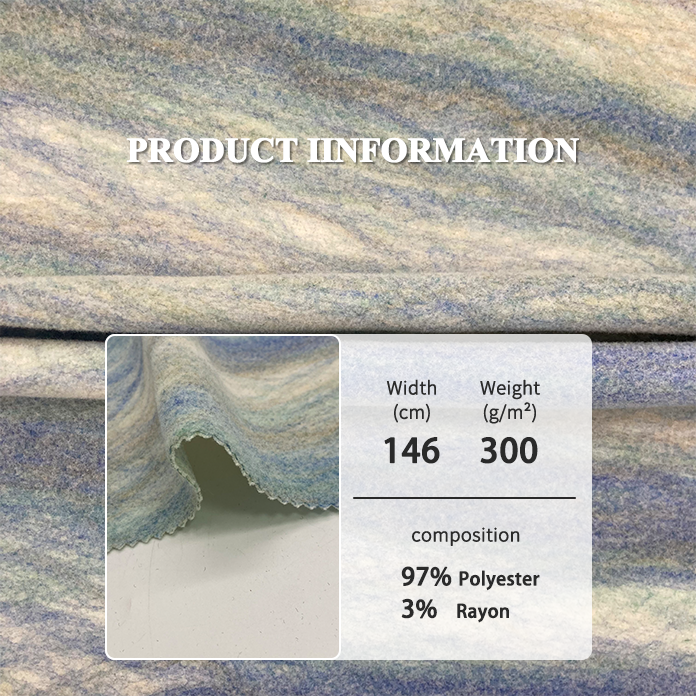 Garment wholesale 97% Polyester 3% Rayon knit tissus fashion fabric for textile clothing and winter sweater