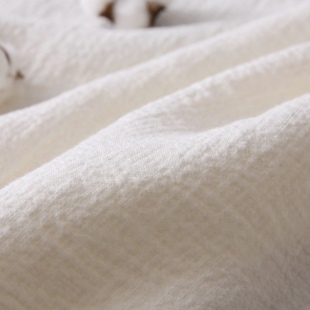 Ivory fringed Flax Linen Blanket Heavy Linen fabric made customer size