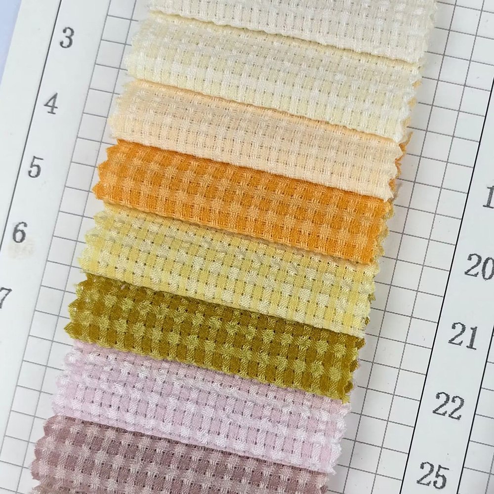 Spring/Summer 140g Chiffon Textile 100% Polyester Fabric Small Plaid Jacquard Chiffon Fabric for Shirt blouse