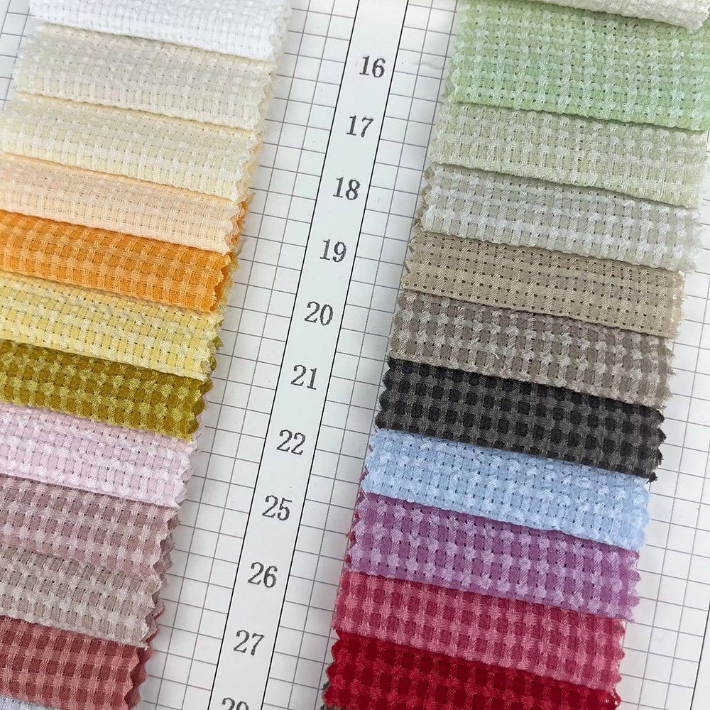 Spring/Summer 140g Chiffon Textile 100% Polyester Fabric Small Plaid Jacquard Chiffon Fabric for Shirt blouse