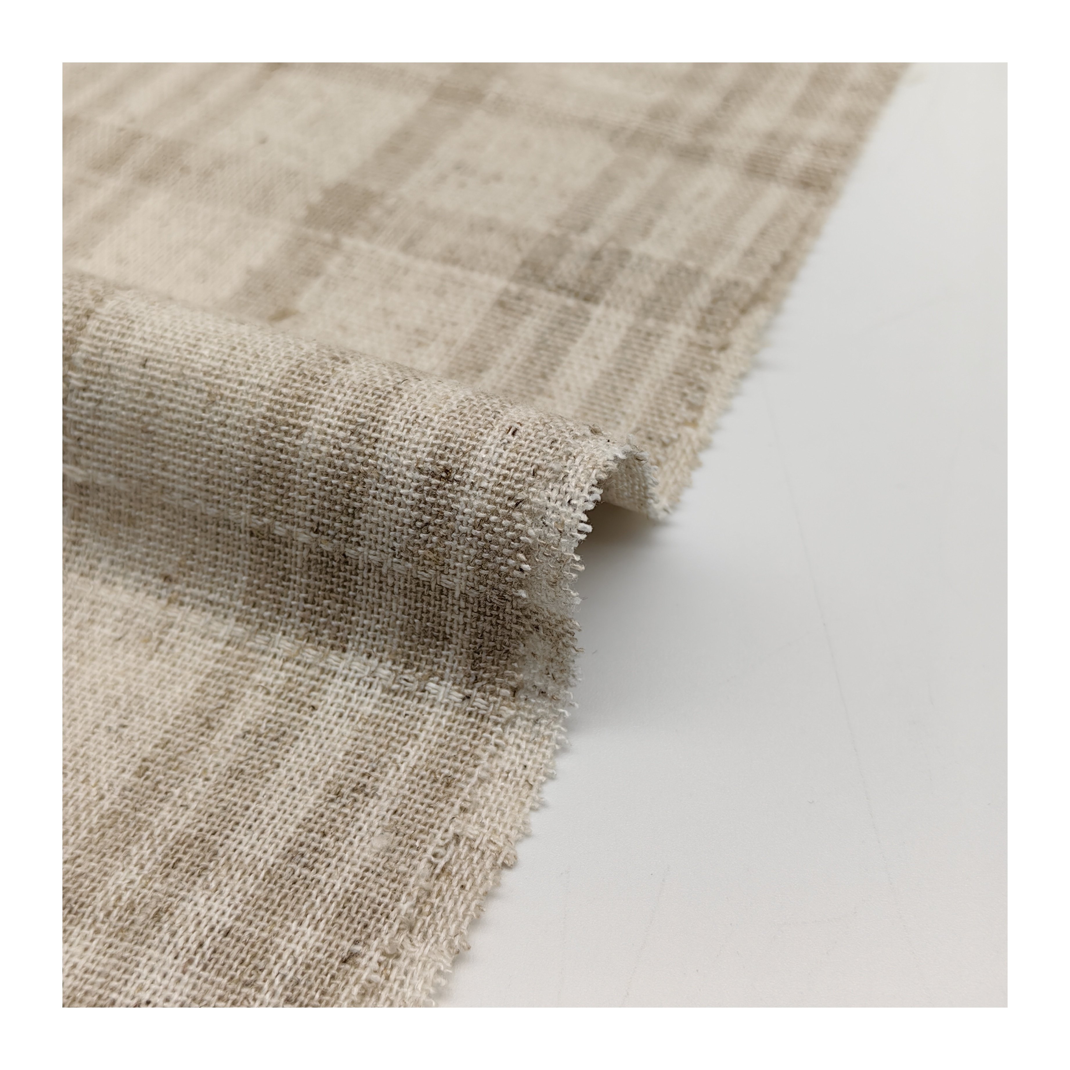Zhejiang Shaoxing natural Linen Fabric stripe Woven Fabric 85%Rayon 15% Linen Plain eco-friendly fabric for clothing