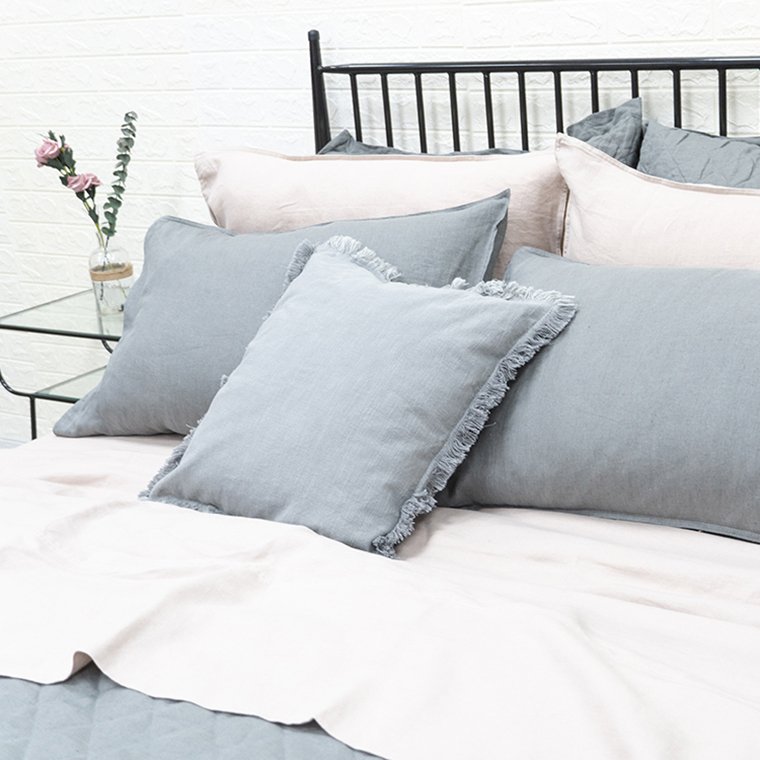 Luxury Quality Size Red Linen Cotton Duvet Cover Bed Sheets Bedding Set