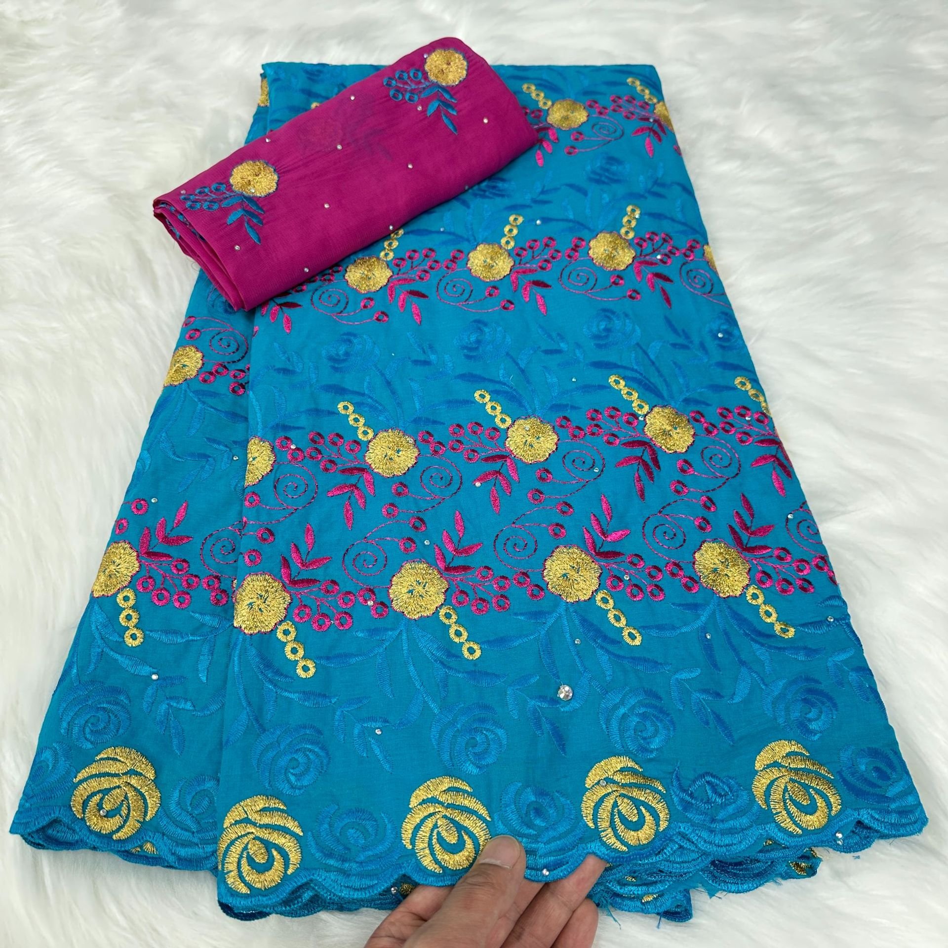 African Modern Traditional Ghana Fabric swiss voile lace embroidered cotton flower lace fabrics for women dress