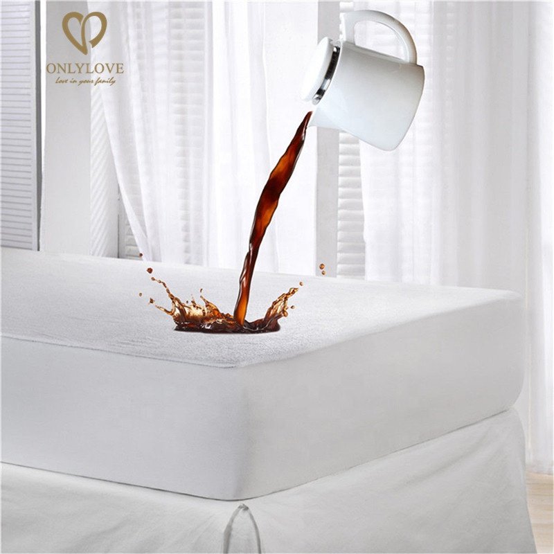 Waterproof Breathable Soft Zipper Mattress Cover Quilted Jacquard Water Proof Mattress Cover Mattress Protector with Zipper