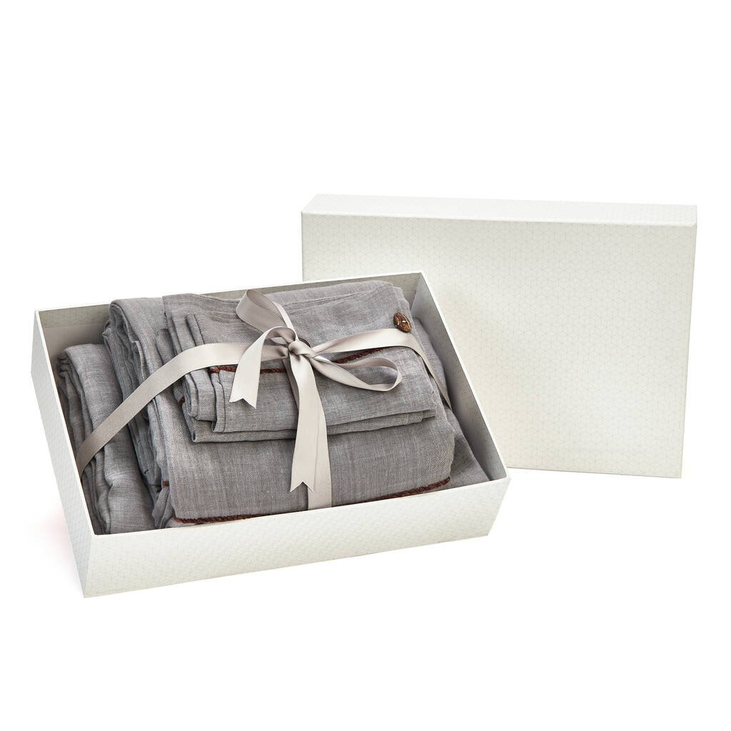 51% Linen 49% Wool Warm Soft 6-piece Bedding Set With Sheet Pillowcase Quilt Cover