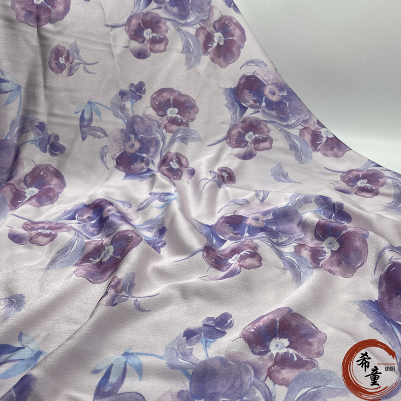 woven textile 100% polyester fabric wholesale super soft new design large flower digital print crepe satin fabric