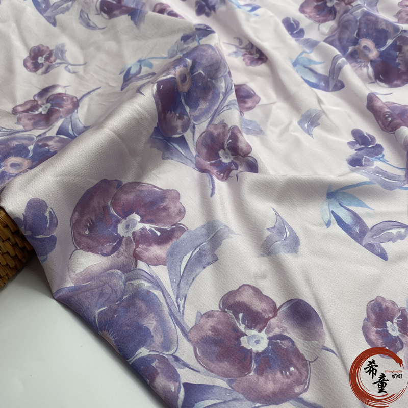 woven textile 100% polyester fabric wholesale super soft new design large flower digital print crepe satin fabric