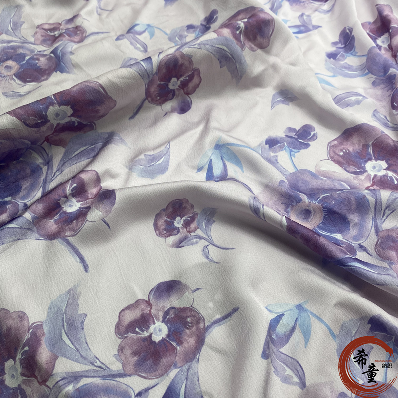 woven textile 100% polyester fabric wholesale super soft new design large flower digital print crepe satin fabric