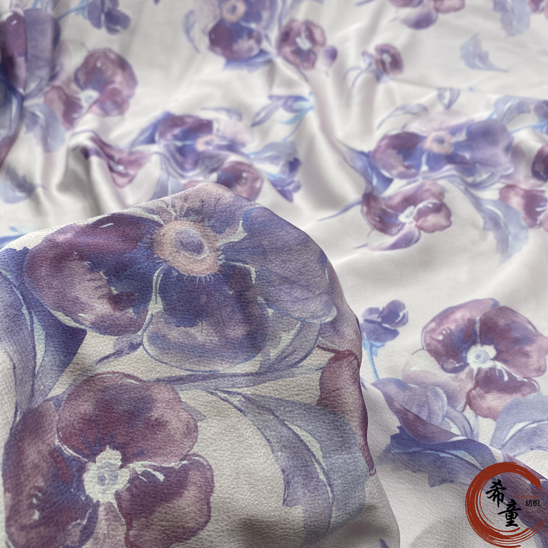 woven textile 100% polyester fabric wholesale super soft new design large flower digital print crepe satin fabric