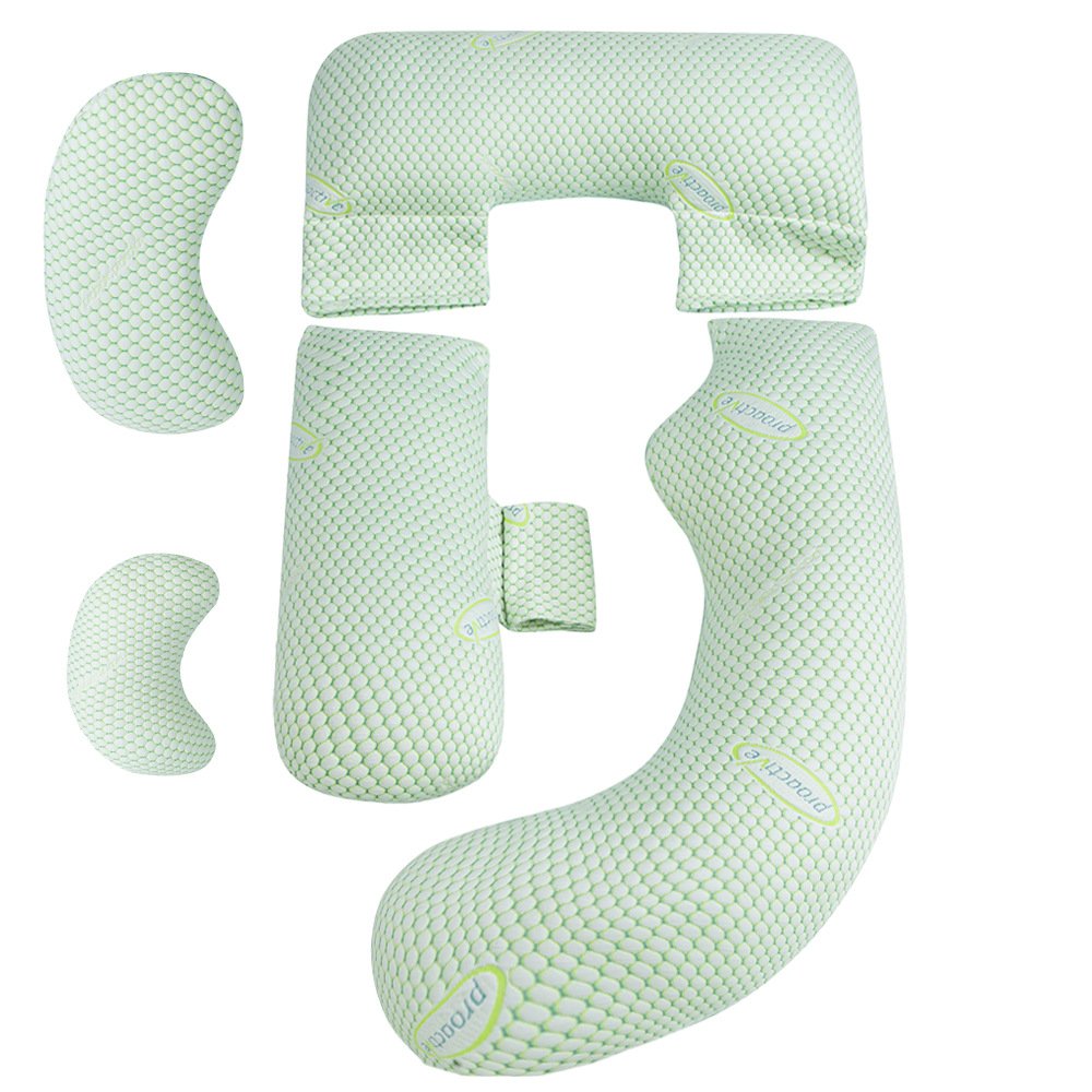 New Bamboo Fabric Pregnant Nursing Pillow Set U Shaped Maternity Sleeping Lumbar Belly Support Pregnancy Body Pillow for Women