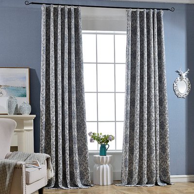 Factory Supply Ready Stock Jacquard Retro Flowers cotton linen polyester fabric luxury sheer curtain fabrics for Home window