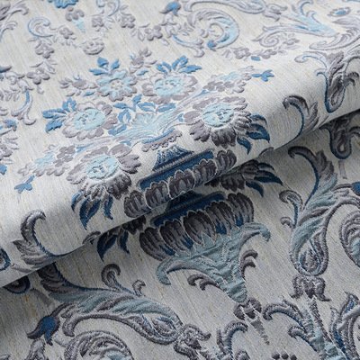 Factory Supply Ready Stock Jacquard Retro Flowers cotton linen polyester fabric luxury sheer curtain fabrics for Home window