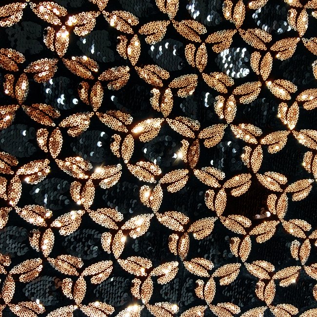 2022Shaoxing textile factory heavy dress black gold flower velvet sequin embroidery fabric