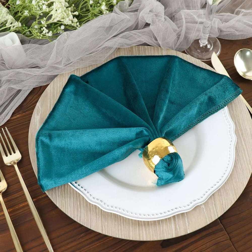 High Quality 20*20'' Velvet linen napkins for wedding custom size fabric Embroidered flannel cloth table placemat
