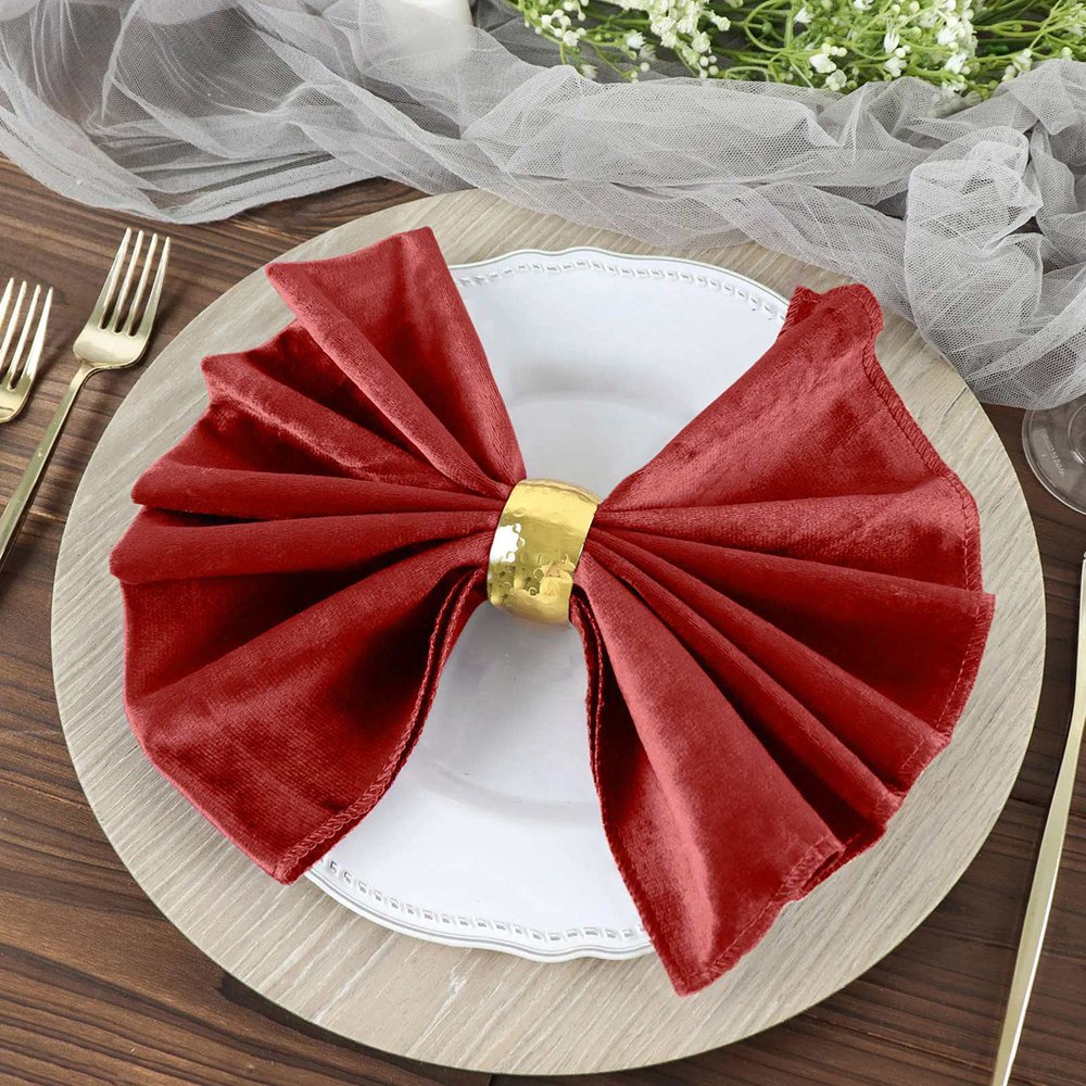 High Quality 20*20'' Velvet linen napkins for wedding custom size fabric Embroidered flannel cloth table placemat