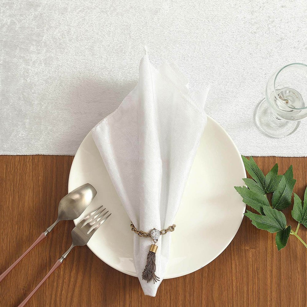 High Quality 20*20'' Velvet linen napkins for wedding custom size fabric Embroidered flannel cloth table placemat