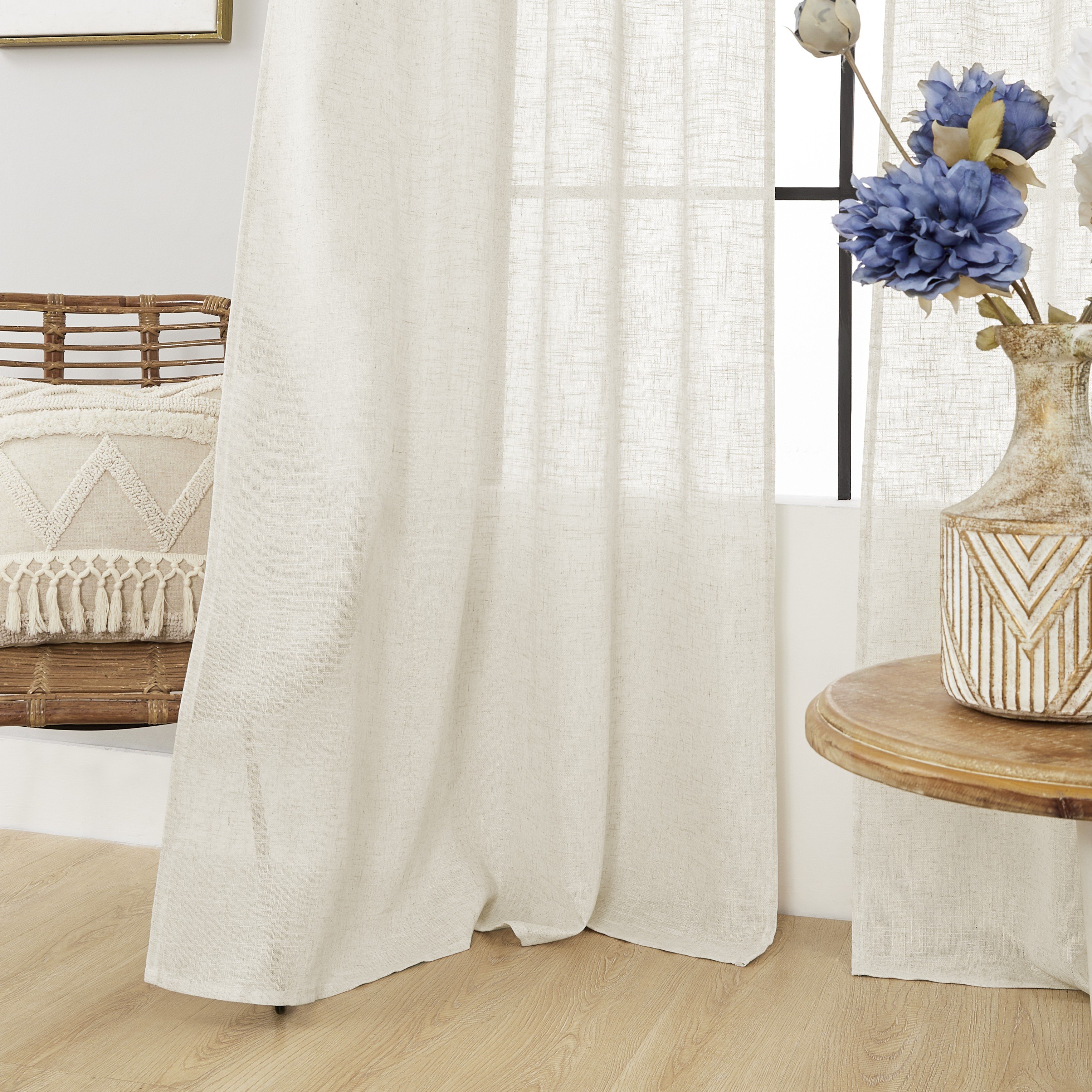 Best selling Classic linen sheer curtain fabric slub texture voile transparent tulle home textile fabric for hotel home curtain