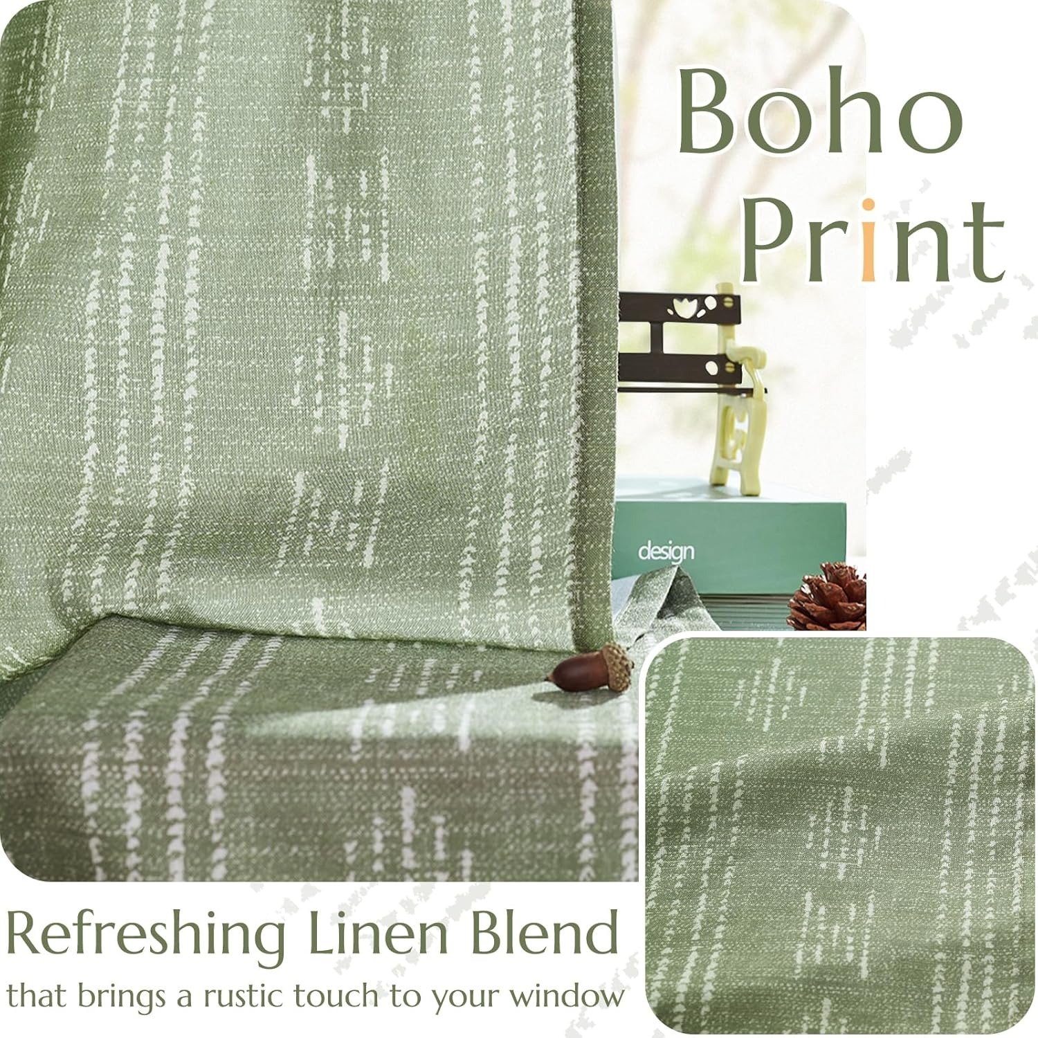 Modern Print Pattern Linen Window Curtain Fabric High Quality Eco-Friendly Grommet Printed Darkening Slub Style Hotel Use Home