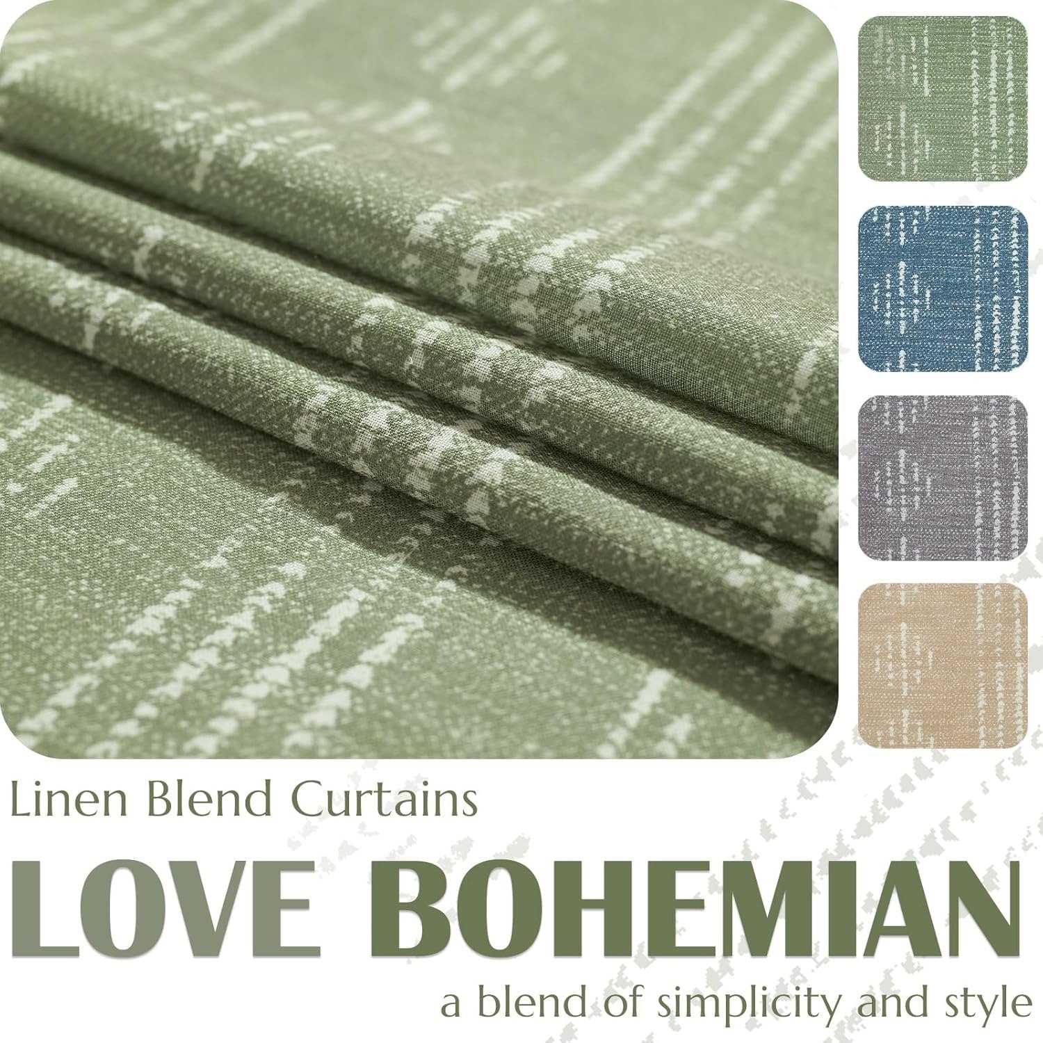 Modern Print Pattern Linen Window Curtain Fabric High Quality Eco-Friendly Grommet Printed Darkening Slub Style Hotel Use Home