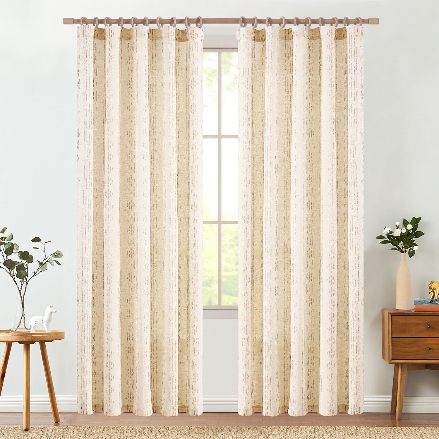 Modern Print Pattern Linen Window Curtain Fabric High Quality Eco-Friendly Grommet Printed Darkening Slub Style Hotel Use Home