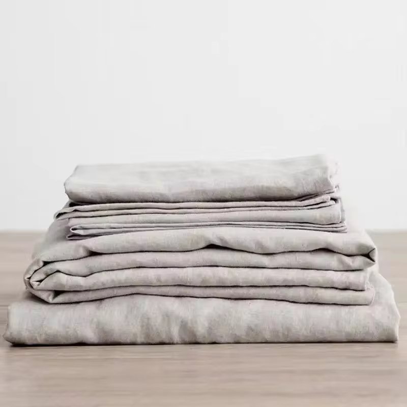 Natural Washed Linen Bedding _ Flax Linen Bed Sheets Set _ Set Natural Linen Sheets - Sheet Set