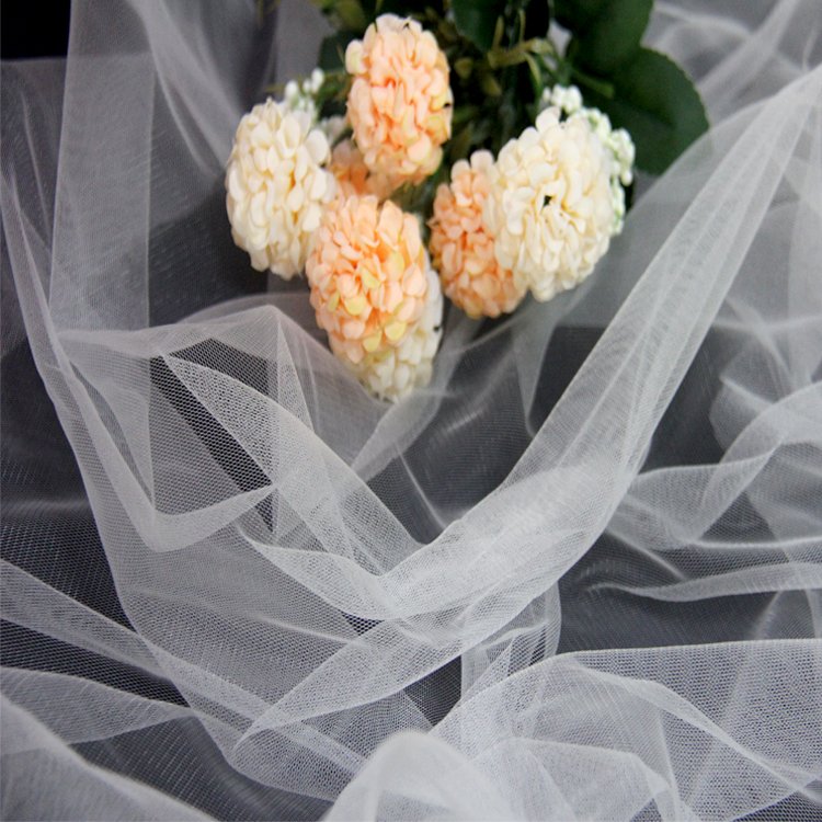 100% Polyester tulle fabric roll wholesale tulle fabric curtain customizable soft tulle fabric mesh