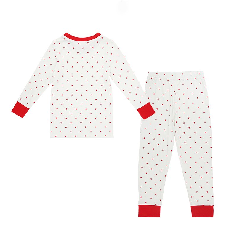 Wholesale Kid Christmas Clothes Custom Printing Organic Bamboo Sleepsuit Cotton Kids Pajamas Two Pieces Children Clothes Set