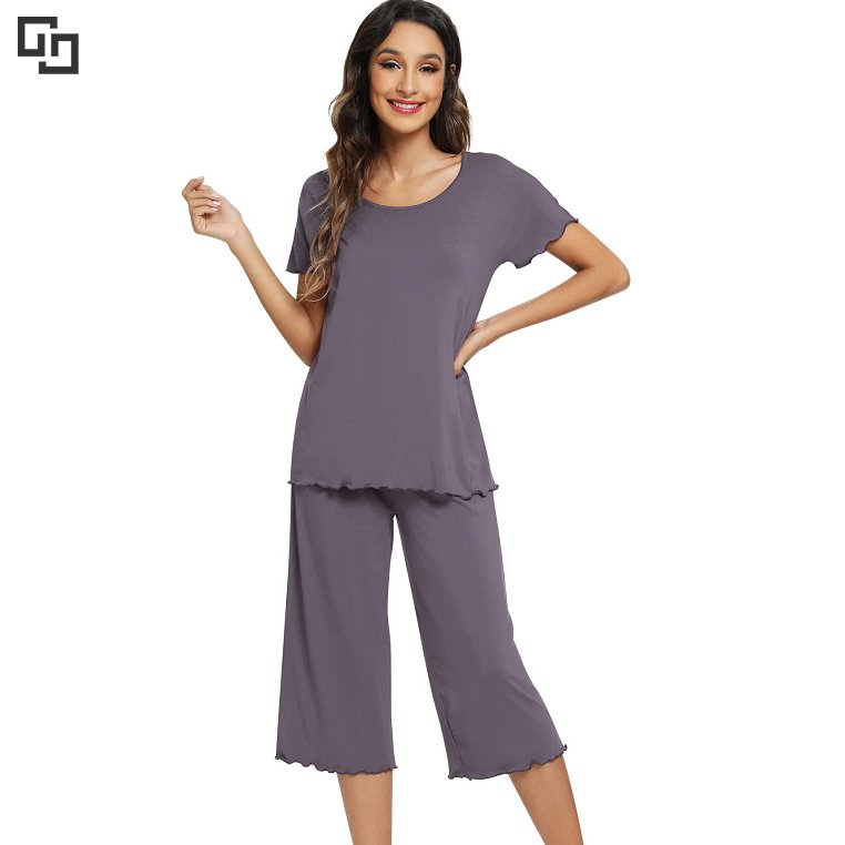 Custom Women's Pajamas Loungewear Women Sets Pyjamas Summer Sleepwear Bamboo Spandex Pajama Night Wear for Women