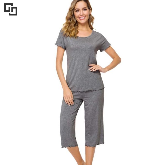 Custom Women's Pajamas Loungewear Women Sets Pyjamas Summer Sleepwear Bamboo Spandex Pajama Night Wear for Women