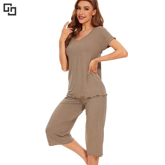 Custom Women's Pajamas Loungewear Women Sets Pyjamas Summer Sleepwear Bamboo Spandex Pajama Night Wear for Women