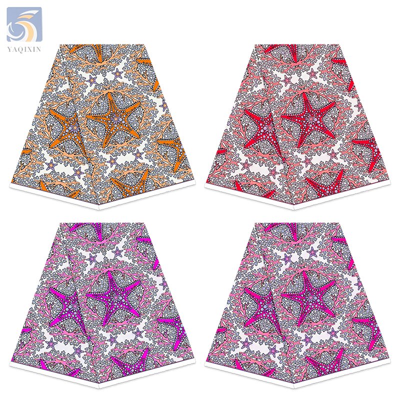 Guangzhou Supplier Wholesale Price Print Polyester Fabric for Dress Sea Star Printed Fabric Eco-Friendly Fabric