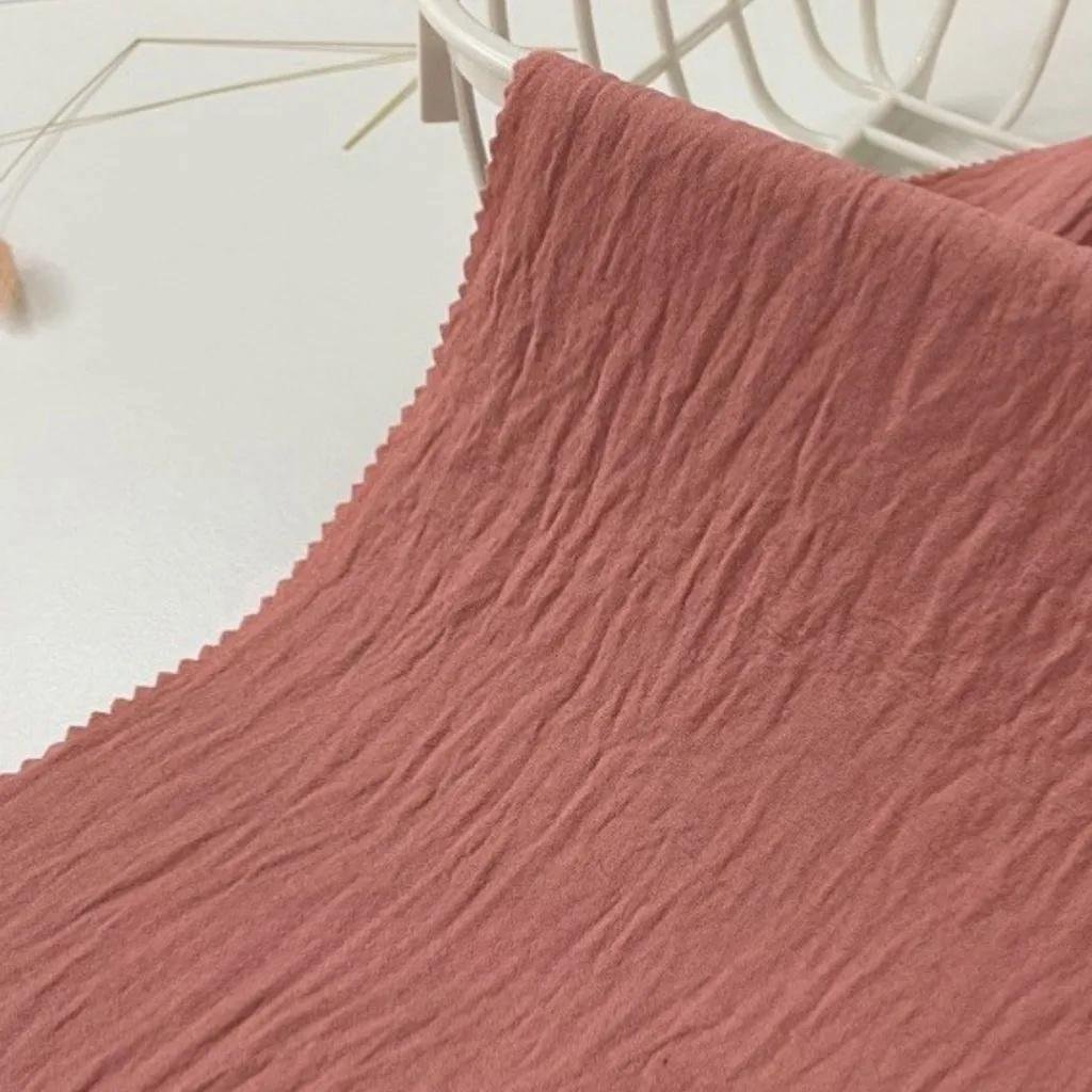 NO MOQ Textile Materials Crinkle Fabric Plain Dyed 100%Polyester Woven Cey Crepe Fabric