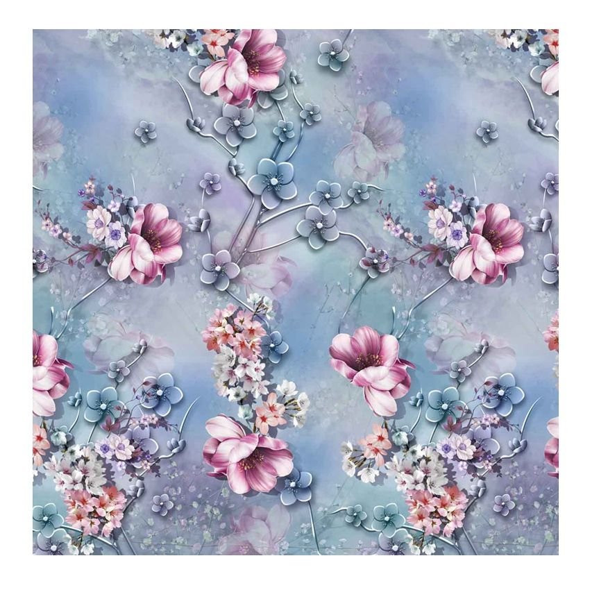 150CM 100%Polyester Plain Woven Custom Flower Floral Print Satin Chiffon Fabric