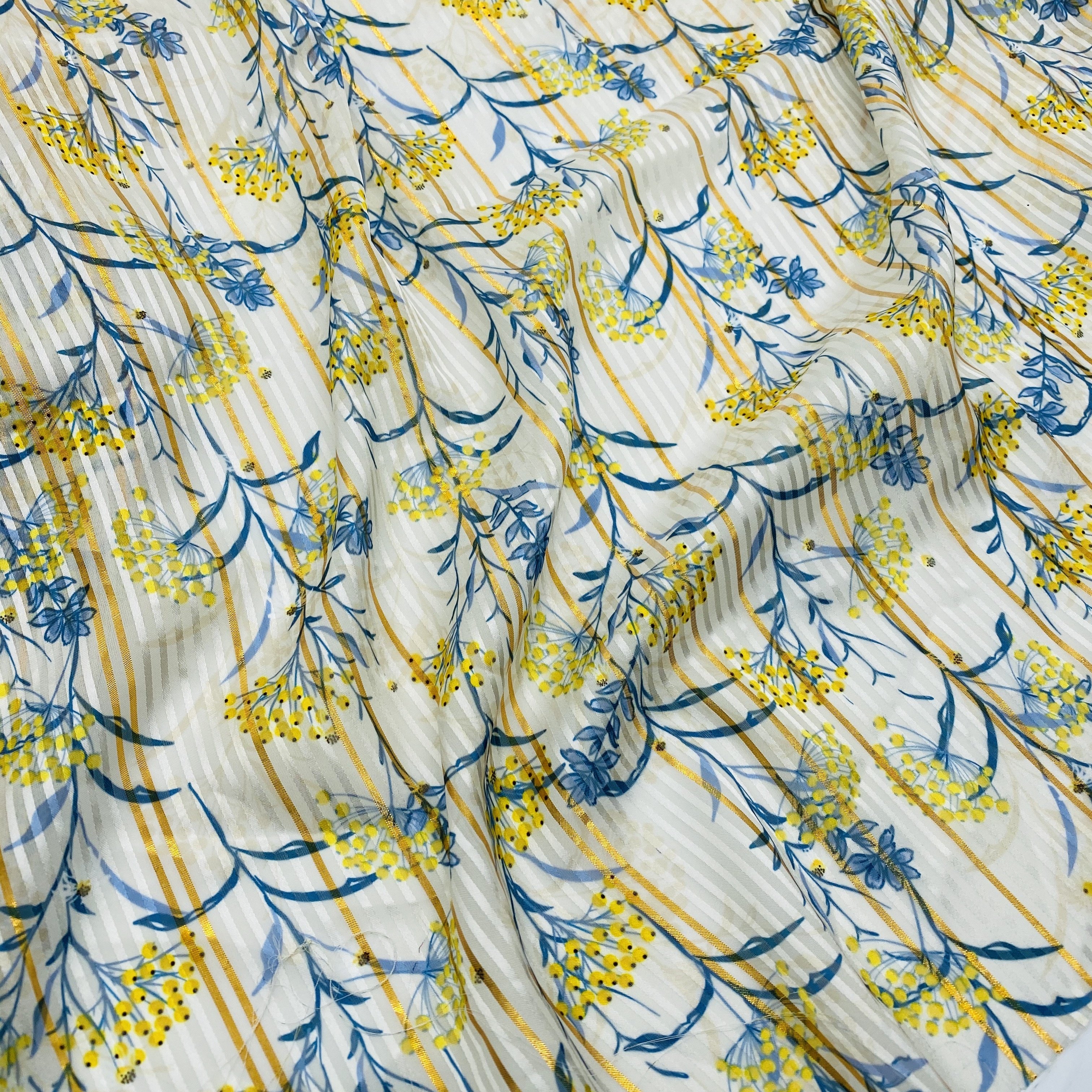 HIGH FASHION PRINTING FABRIC CHIFFON LUREX FABRIC WITH STRIPE FOR GARMENTS