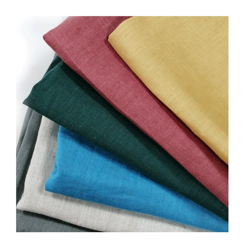 OEKO-TEX wholesale roll custom thick white natural 100% pure linen curtain fabric