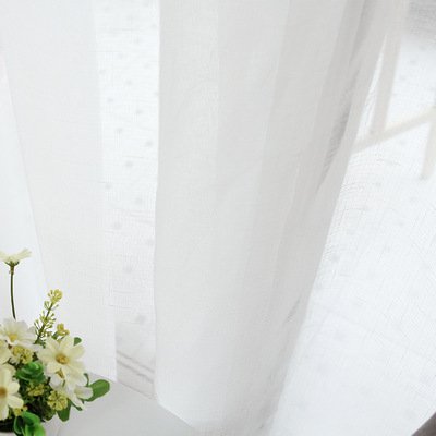 Bomar Factory Supply White Cotton Linen Tulle Voile Curtain Sheer For Living room Crisscross Voile Faux Linen Sheer for Window